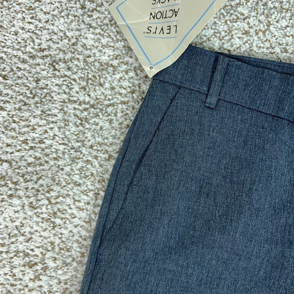 Vintage Levis Pants Mens 38x29‎ Blue Action Slacks Dress Microfiber Business